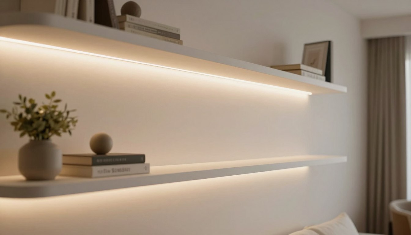 Podświetlane półki z karton-gipsu